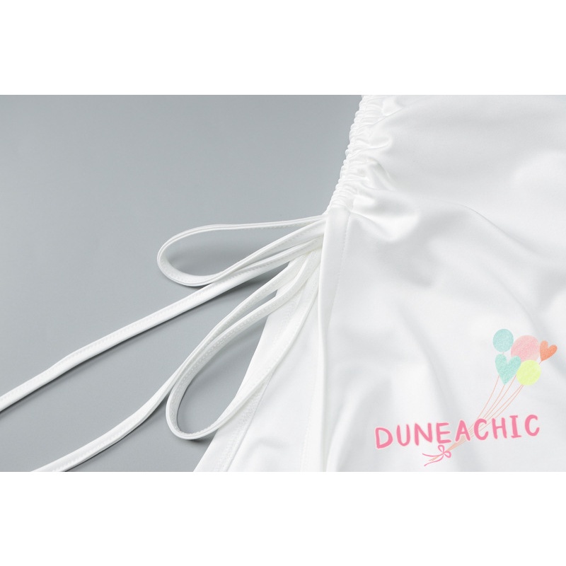 DUNEA Đầm trễ vai phối dây rút xẻ tà quyến rũ thời trang dành cho nữ