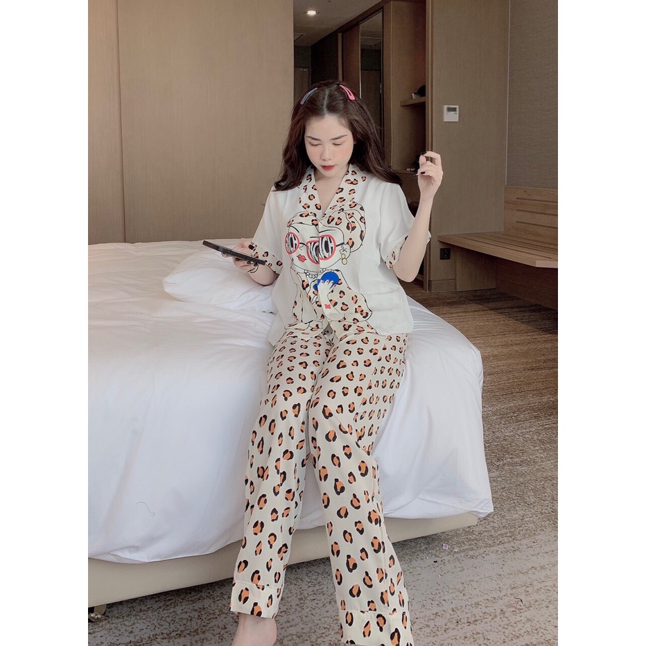 Đồ ngủ nữ, bộ pijama nữ in 5D đẹp,lụa mago mềm mịn ,mặc mát, freesize <60kg .