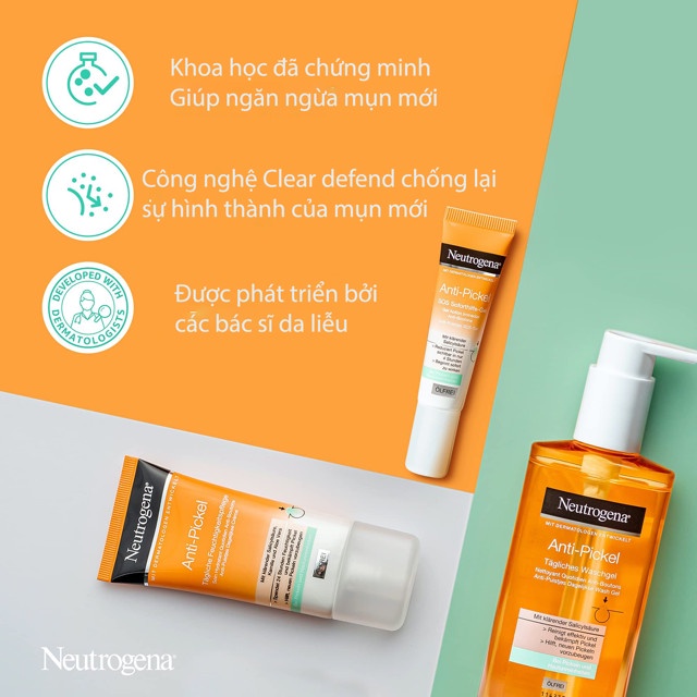 Neutrogena Anti Pickel - Sản phẩm dưỡng da chống mụn hàng ngày