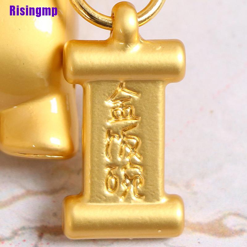 [Risingmp] Zodiac Ox Keychain Pendant Vintage Lucky Bull Keychain Charm Chinese Decor