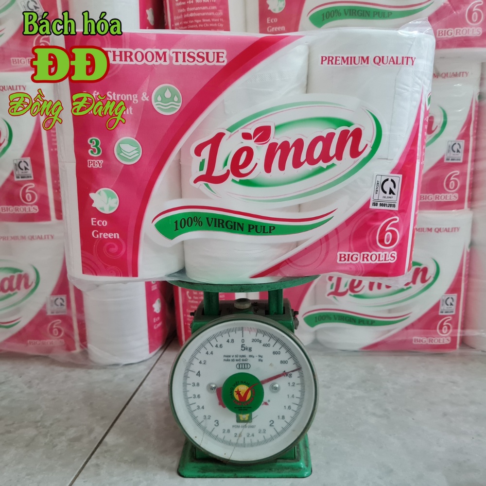 Combo 3 lốc giấy vệ sinh LEMAN ĐỎ cao cấp không lõi - 6 cuộn/lốc