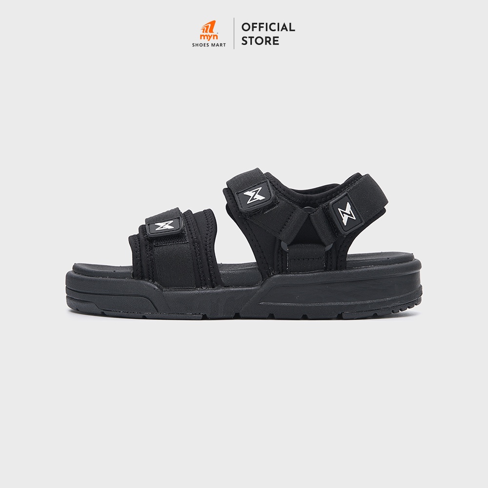 Sandal nam nữ ZX 2125 All Black 2 quai bản to có lót quai, đế 3,5cm Phylon 3 lớp chất liệu EVA cao cấp