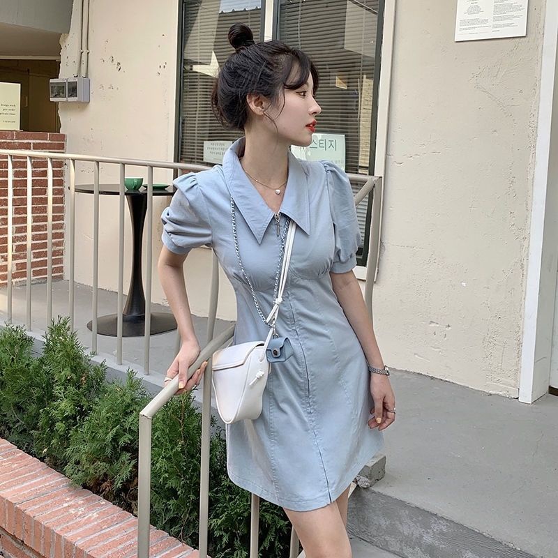 Đầm POLO Tay Phồng Ngắn In Hình Hoa Chuông Phong Cách Mùa Hè Phong Cách Mới Cho Nữ