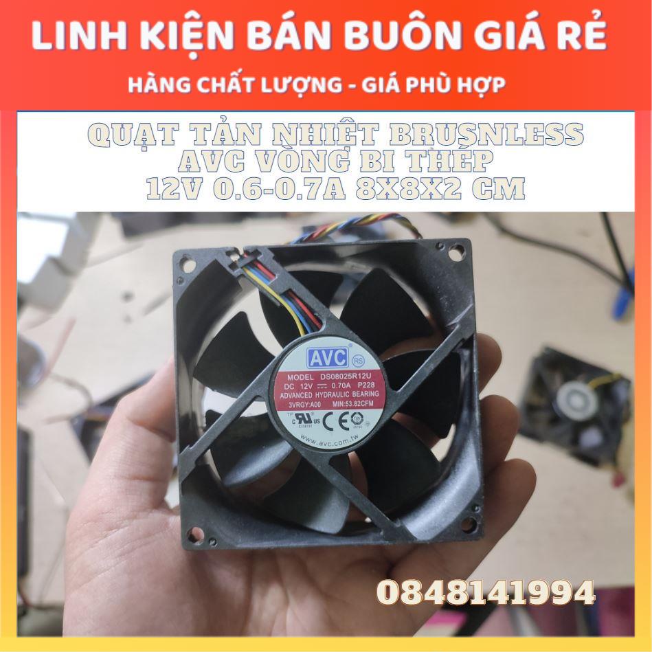 Quạt Tản Nhiệt THÁO MÁY CHÍNH HÃNG AVC 12V 0.6-0.7A 8x8x2.5CM