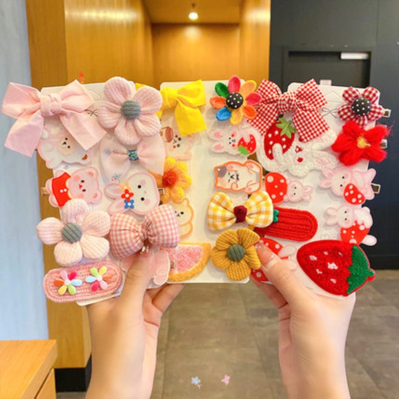 Set 10 kẹp hoạt hình dễ thương mica nhiều kiểu cho bạn gái phong cách Hàn Quốc - Selenshop