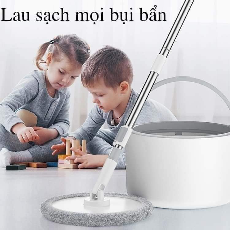 Bộ Cây Lau Nhà Thông Minh K8 -  Bộ Cây Lau Nhà Tự Vắt Xoay 360 Độ Kèm Thùng Tự Vắt Cao Cấp