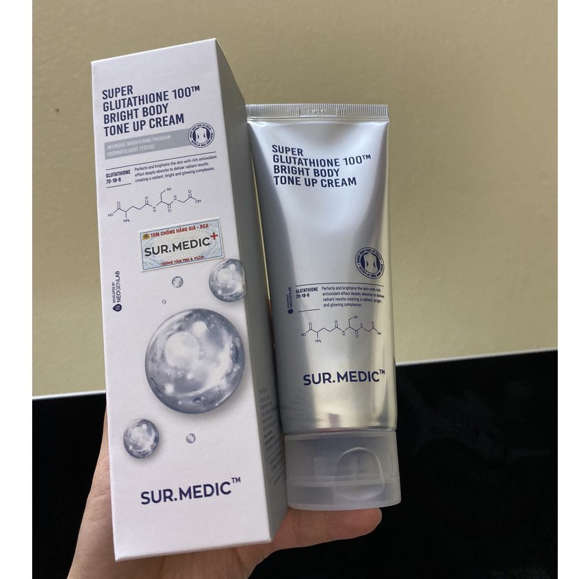 KEM DƯỠNG DA TOÀN THÂN SUR MEDIC SUPER GLUTATHIONE 100 BRIGHT BODY TONE UP CREAM 150ML