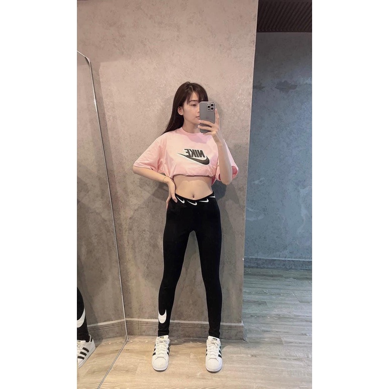 Quần Legging ml//b ni/k/e màu đen logo Size S M L  Made in Cambodia full tag code HÀNG SẴN