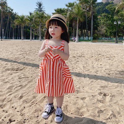 Đầm công chúa kẻ sọc cho bé gái