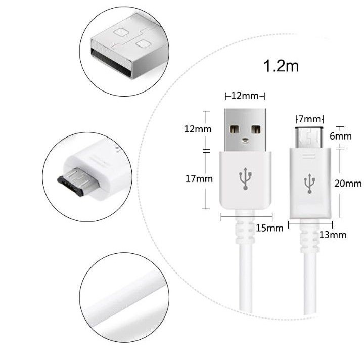 Dây Cáp Sạc Nhanh Samsung Micro USB ( Dài 1,2m) - BH 1 Đổi 1 Chính Hãng