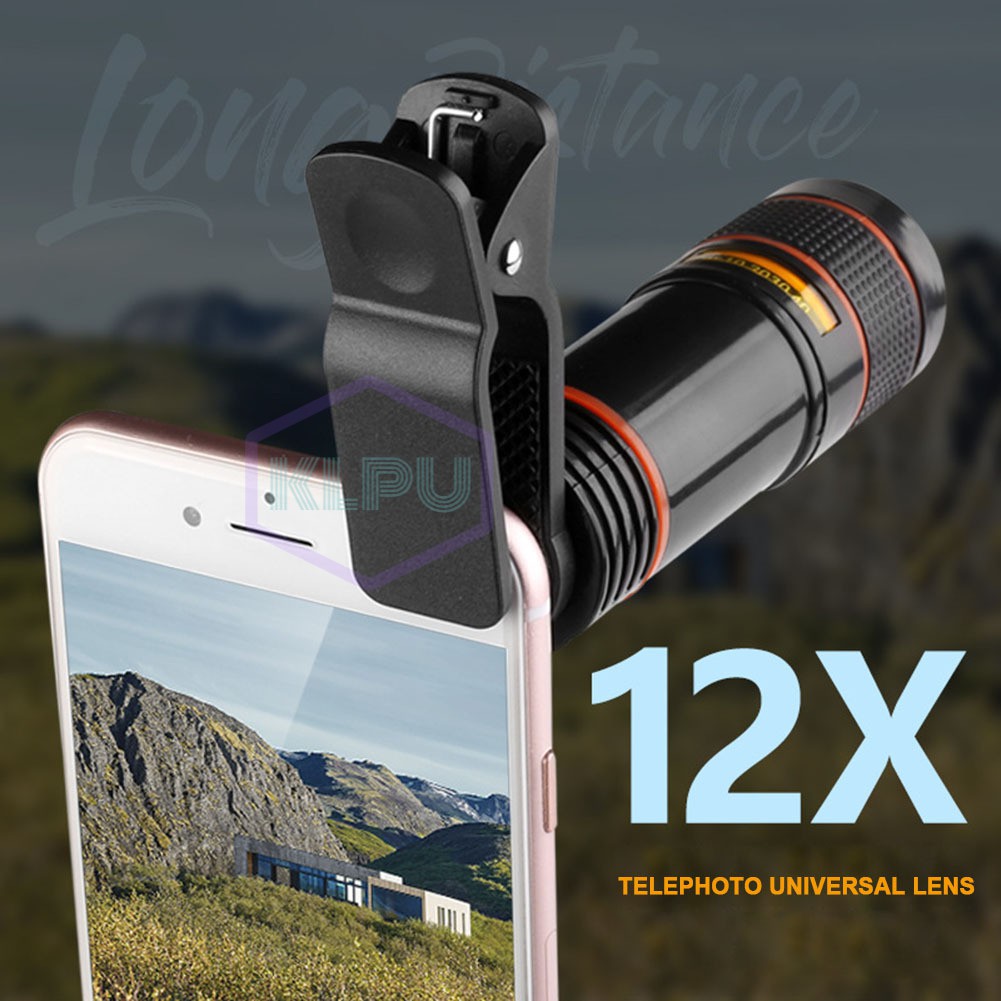 Lens zoom qung học 12X dành cho iPhone 6 7 Samsung Sony