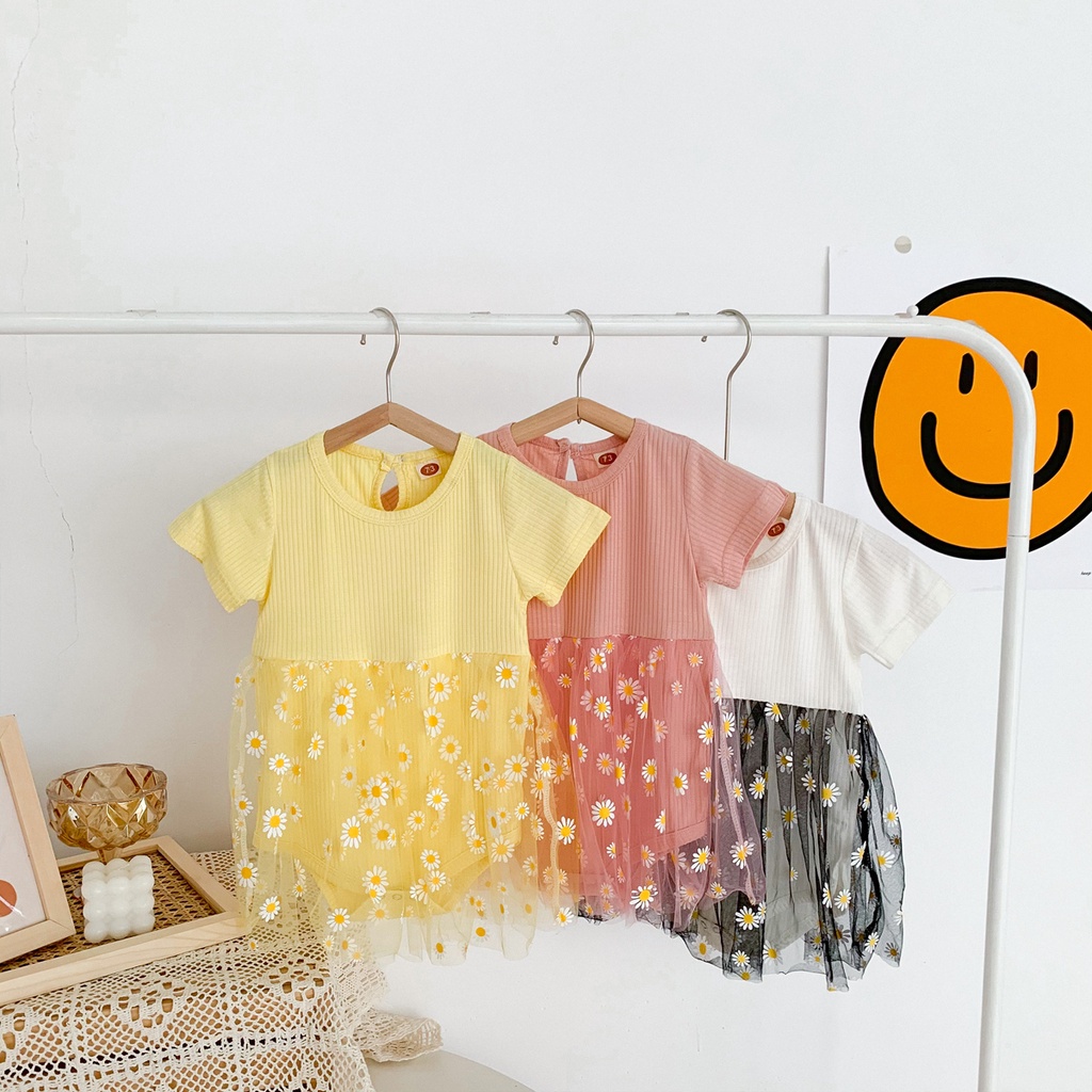 Newborn Baby Girls Summer Daisies Jumpsuit Romper Dress Infant Clothes