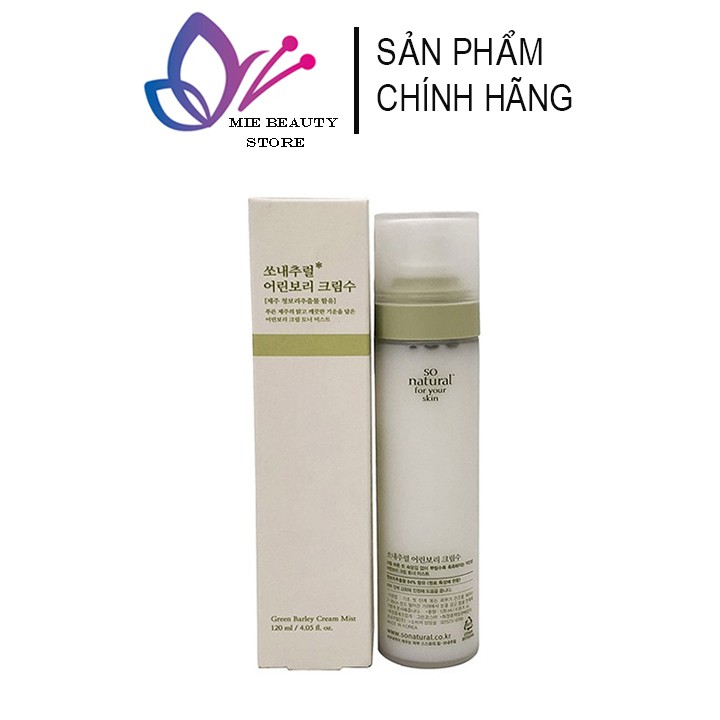 Xịt Khoáng Lúa Mạch So’Natural Green Barley Cream Mist Hàn Quốc