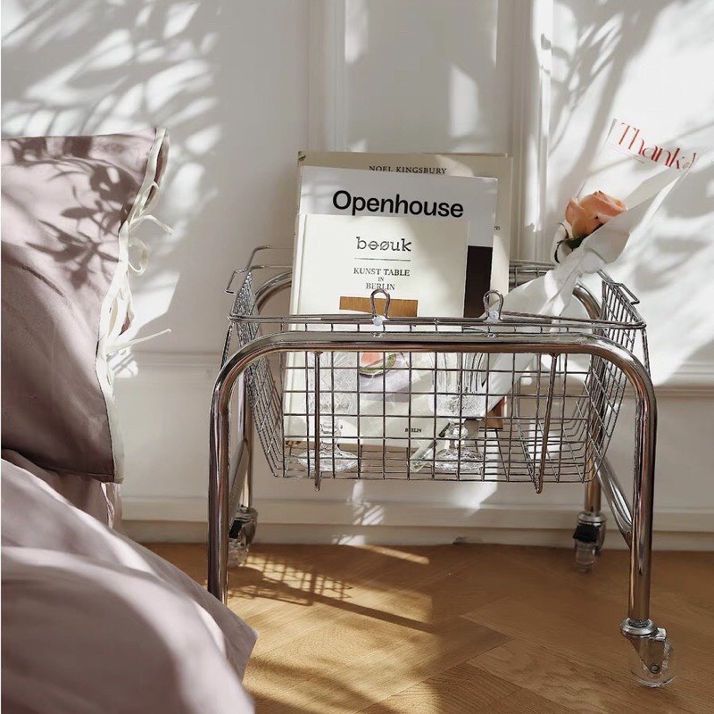 Kệ inox Cao cấp mini có bánh xe SNACK TROLLEY - tiện dụng trang trí Decor phòng sang trọng