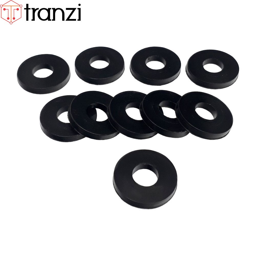 Long đen phẳng nhựa đen M6x16+2,2 - túi 50 cái
