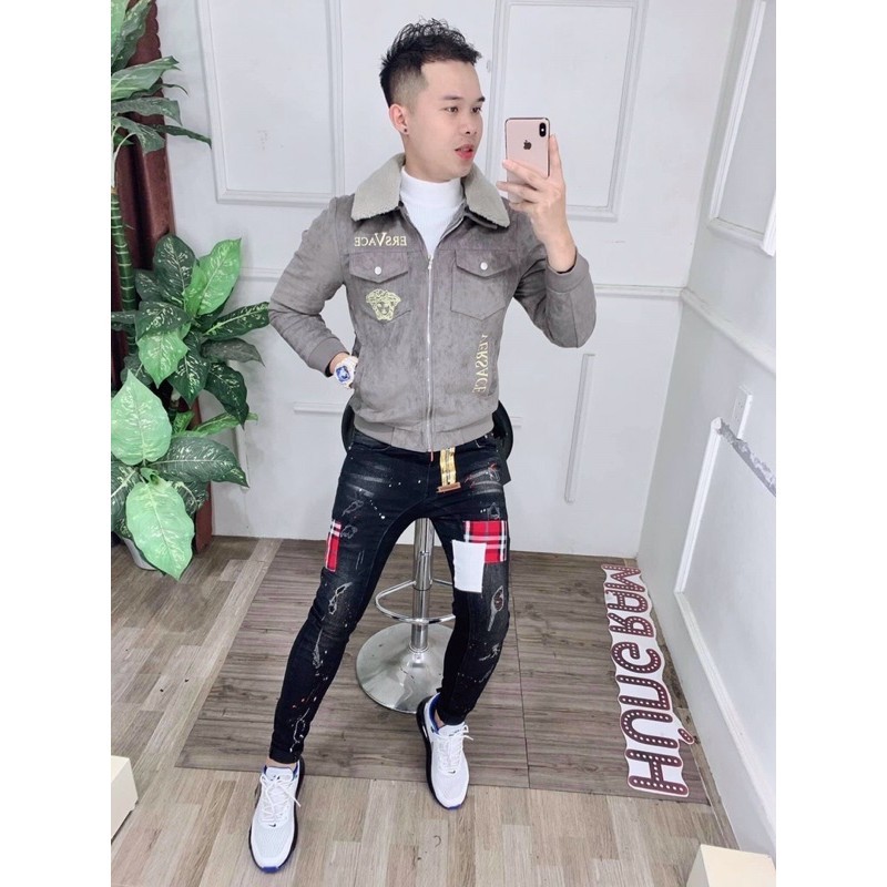 Áo khoác nam Da Lộn - Cổ lông tháo rời | BigBuy360 - bigbuy360.vn