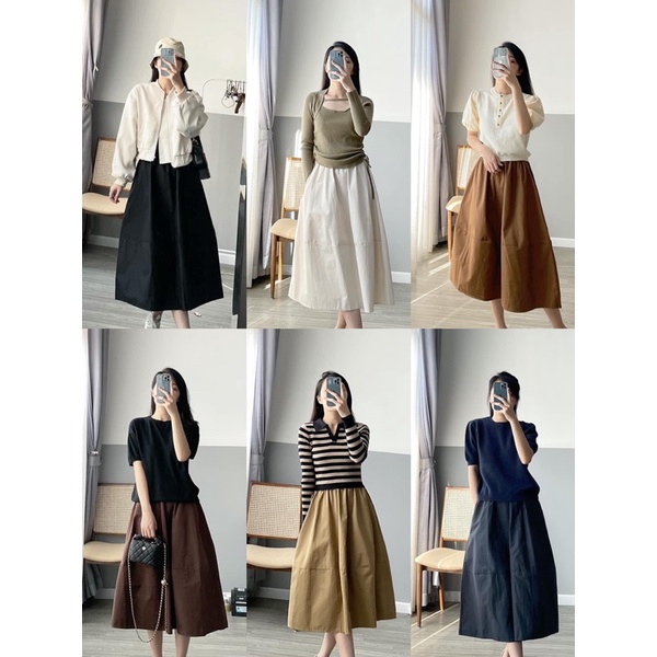 Chân váy thô nhiều màu