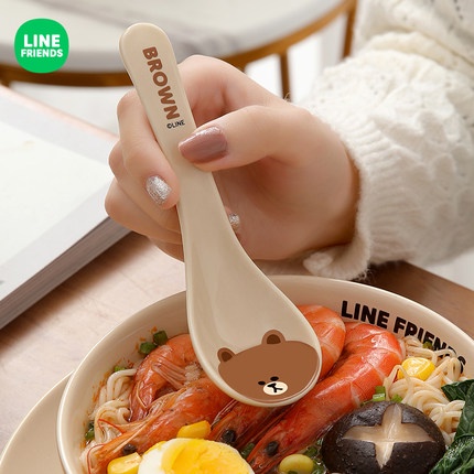 Thìa gốm sứ Line Friends chất lượng cao; thìa ăn súp, cơm siêu dễ thương