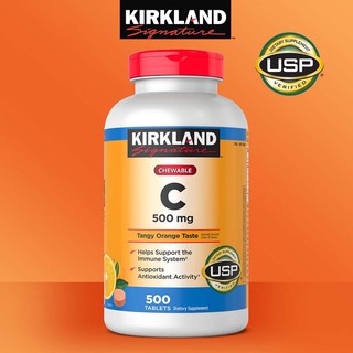 DATE(2023)Viên Ngậm KIRKLAND 🍊 Signature Chewable Vitamin c 500 mg