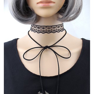 Dây chuyền chocker ren thắt nơ BERI (Đen) - DC013