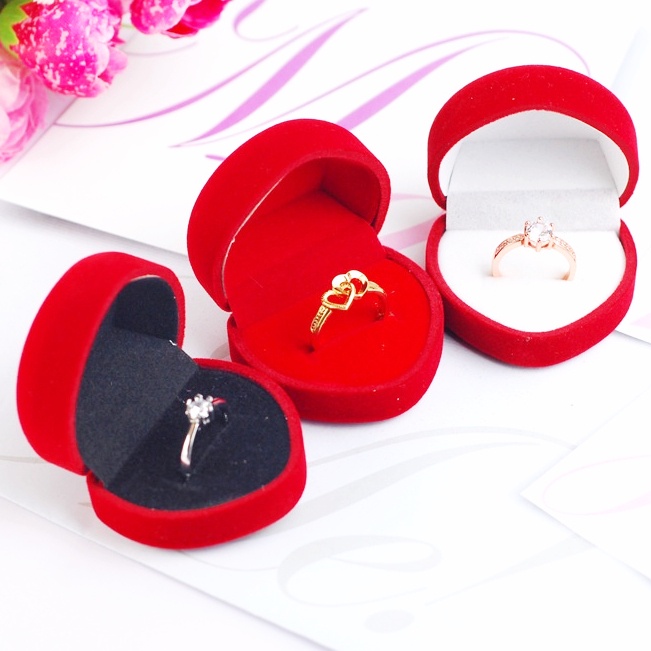 Hộp Đựng Nhẫn Hình Trái Tim Mini Dễ Thương Chất Lượng Cao