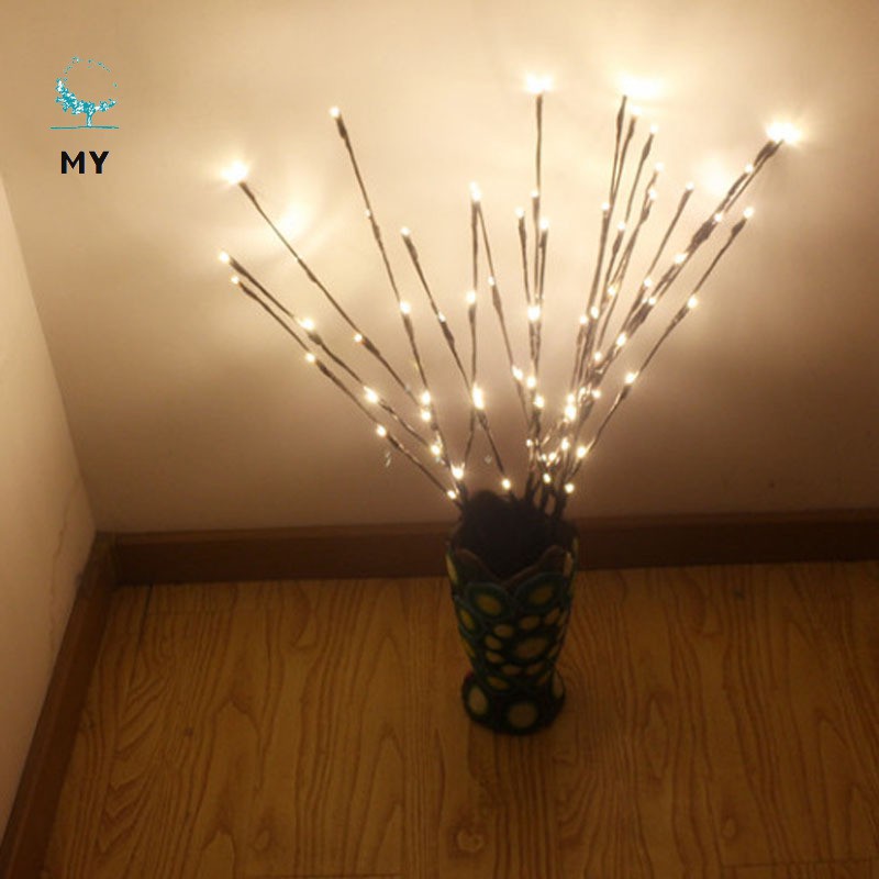 Creative 20 Leds Branch Lights Luminous Wedding Christmas Festival Home Decoration Romantic Willow Twig Branches Lamp