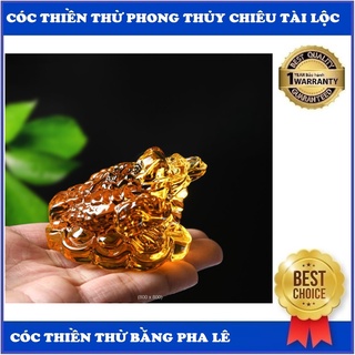 Cóc Thiềm Thừ Pha Lê 7x7cm, đồ phong thủy hút tài lộc