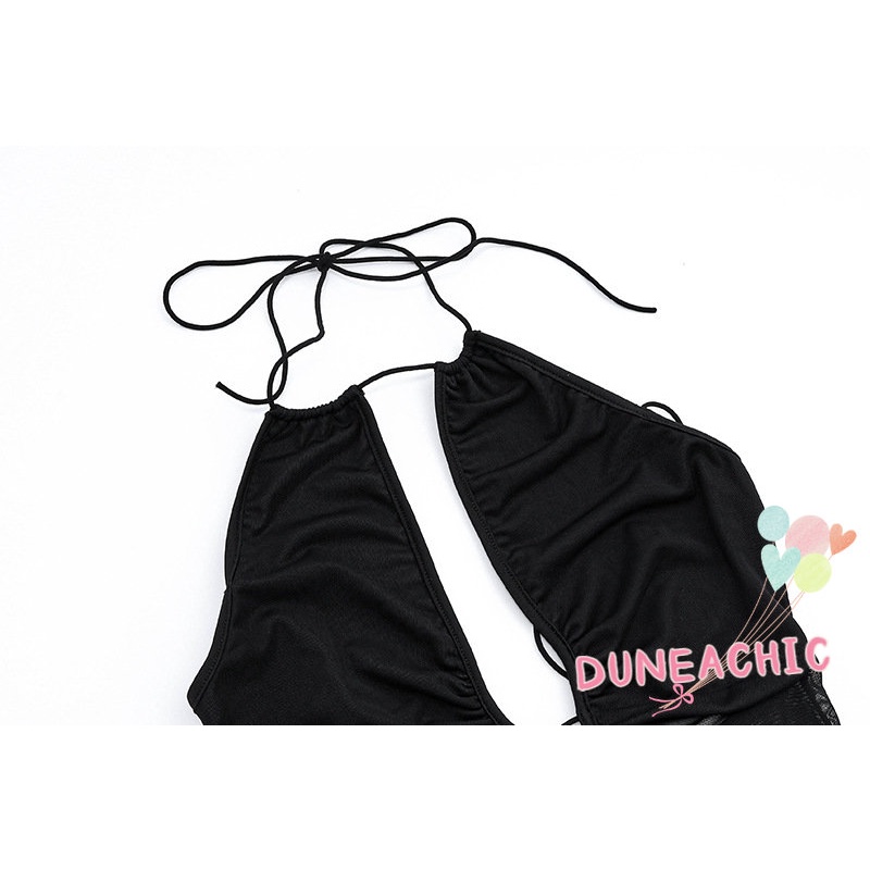 DUNEA Áo liền quần không tay hở lưng thời trang gợi cảm dành cho nữ