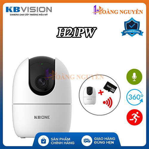 [CHÍNH HÃNG] Camera IP Wifi KBONE H21PW 1080P Full HD 2MP - Phát Hiện Âm Thanh, Bảo Mật Thông Minh, Đàm Thoại 2 Chiều