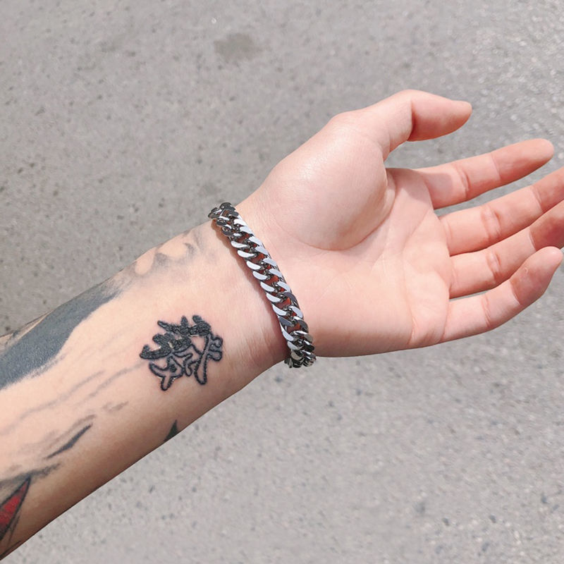 Vòng Tay Kim Loại Thiết Kế Dạng Xích Cổ Điển Sành Điệu Cho Nam Và Nữ
