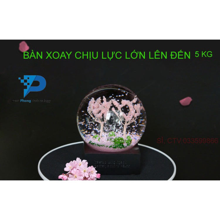 ĐẾ XOAY TỰ ĐỘNG 360 ĐỘ ĐƯỜNG KÍNH 15CM CHỊU LỰC 5KG - HỖ TRỢ CHỤP ẢNH SẢN PHẨM - SẠC USB - BH 6 THÁNG