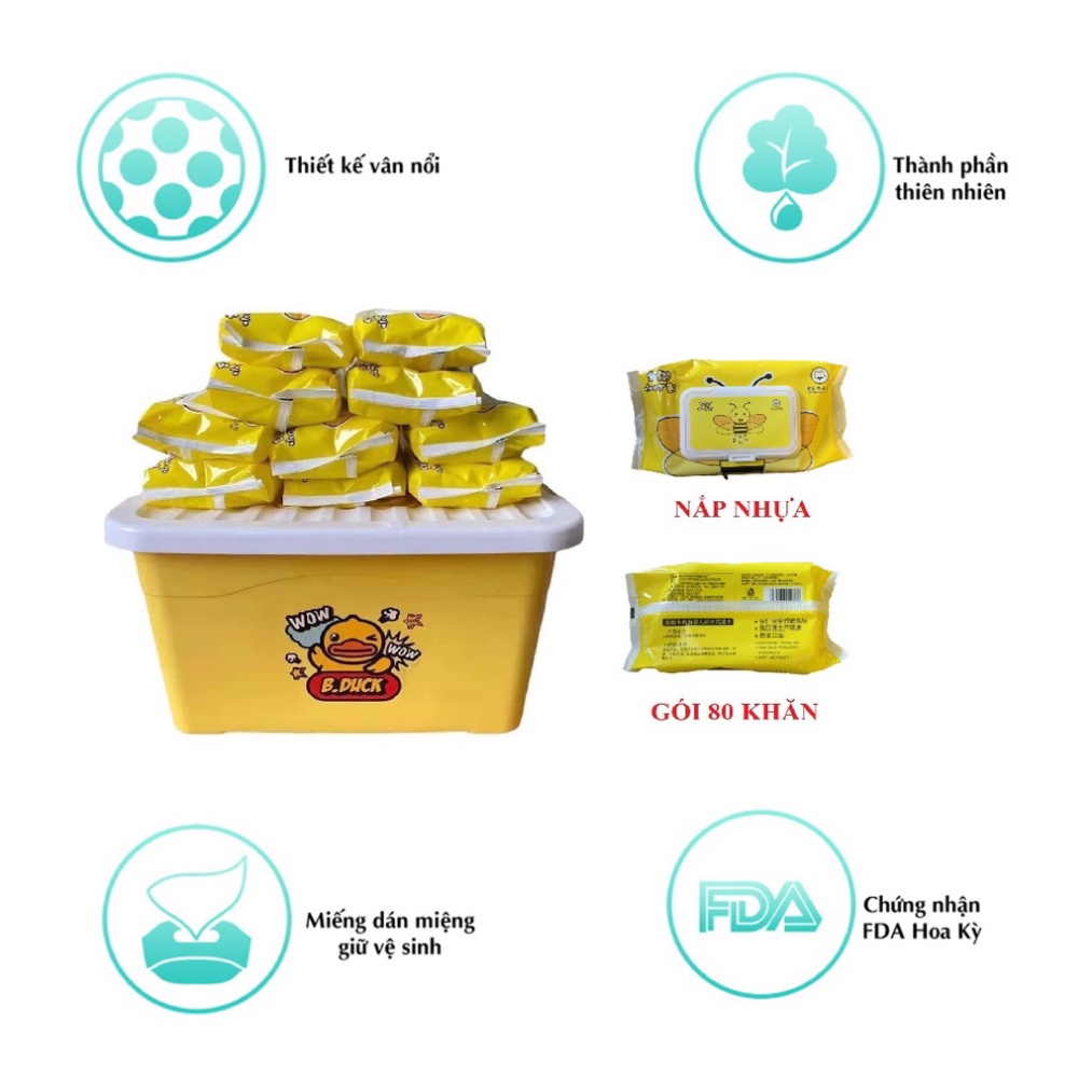 ⚡️𝐅𝐑𝐄𝐄 𝐒𝐇𝐈𝐏⚡️ Khăn giấy ướt vịt hoặc ong vàng nội địa Trung kèm thùng đựng ( 1 THÙNG VỊT VÀNG)