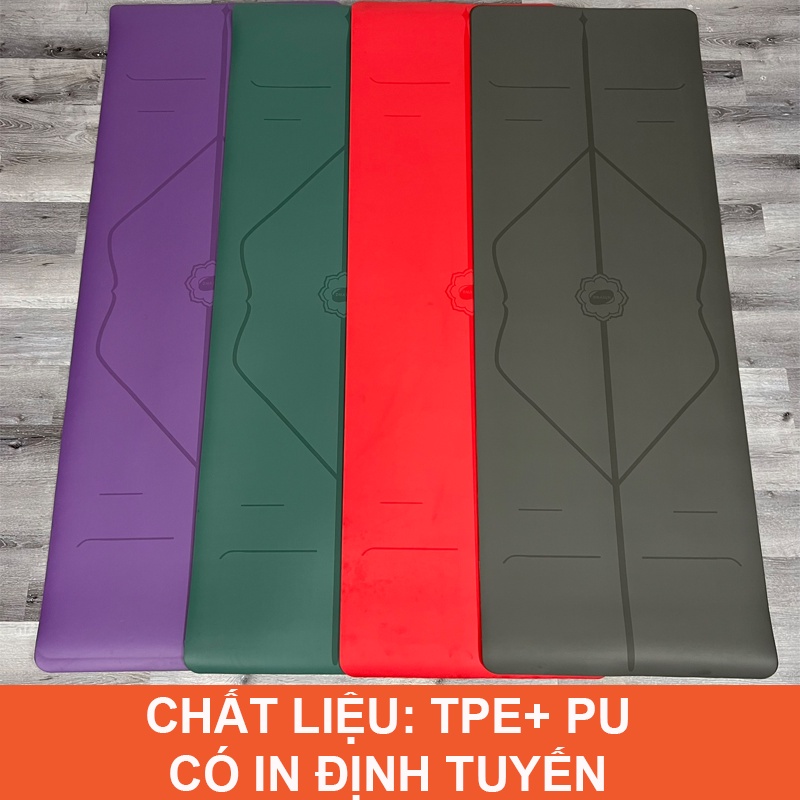 ( Thanh Lí ) Thảm Tập Yoga Gym Pilates Thể Dục In Định Tuyến Chất Liệu TPE+ PU Chống Trơn Trượt 183*61Cm Dày 6mm