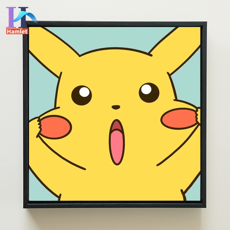 Bộ tranh sơn dầu Hamlet tô màu theo số hình pikachu làm quà tặng đặc biệt dành cho trẻ em cỡ 20 * 20cm