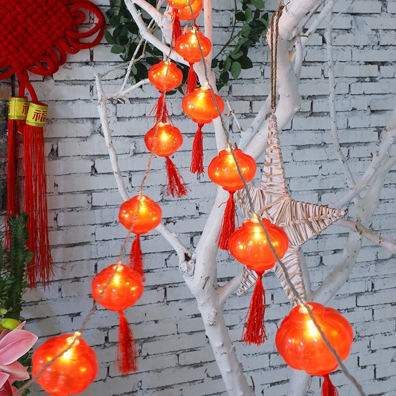 Dây Đèn LED USB Hình Lồng Đèn Đỏ Treo Trang Trí Năm Mới