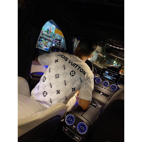 Áo Thun Cổ tròn Lv in chữ - Áo Phông nam Lv tay ngắn mùa hè thời trang 2022 thun cotton co giản 4 chiều