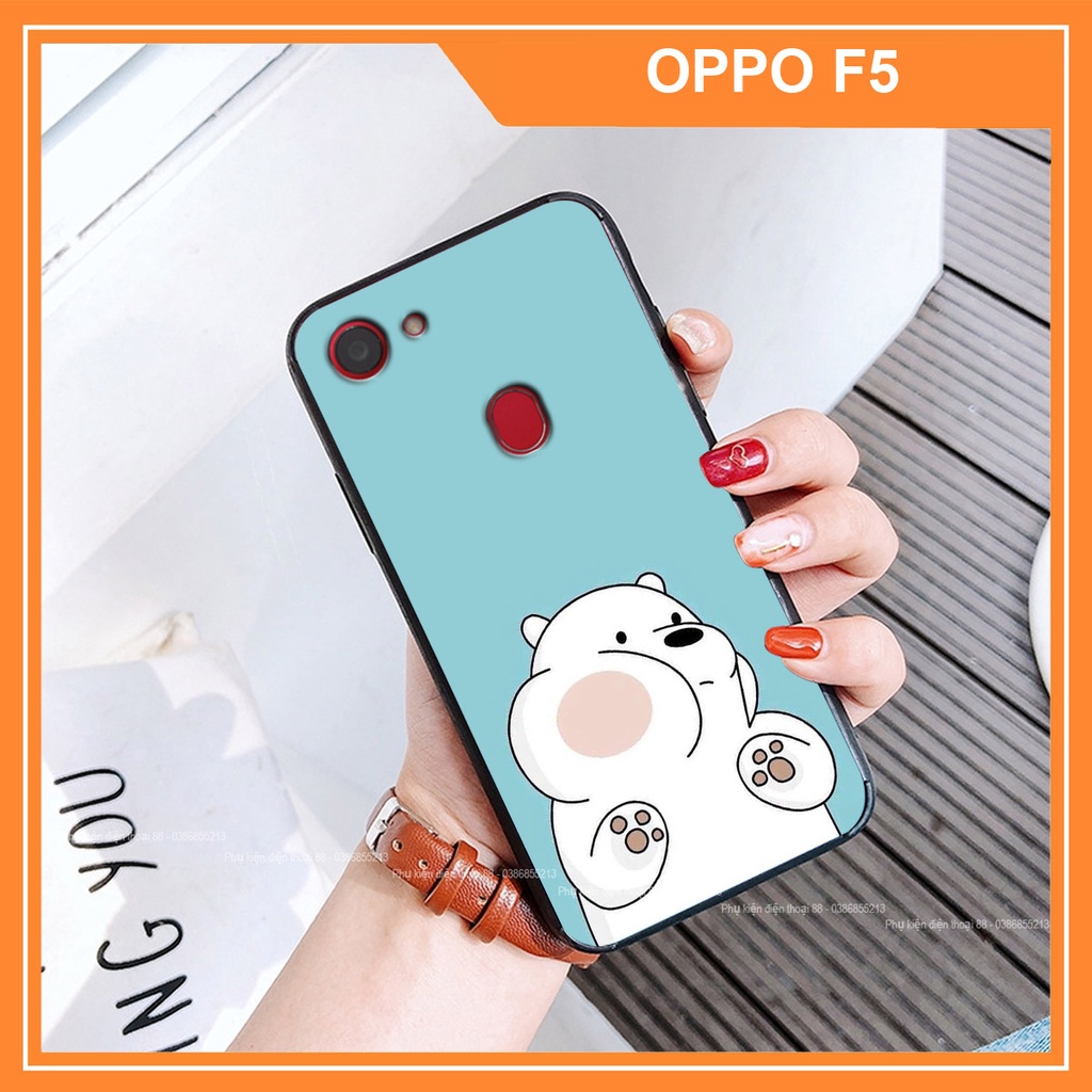 Ốp lưng Oppo F5 in hình 3D dễ thương gấu bear đáng yêu - RẺ - BỀN - ĐẸP