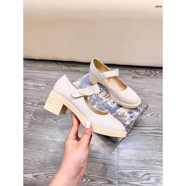 Giày búp bê cd mũi tròn quai ngang gót vuông fullbox