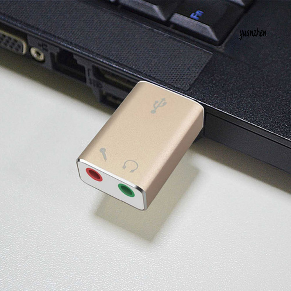 yuanzhen Aluminum USB2.0 3D Virtual 7.1 Channel Audio Sound Card Adapter for PC Headphone