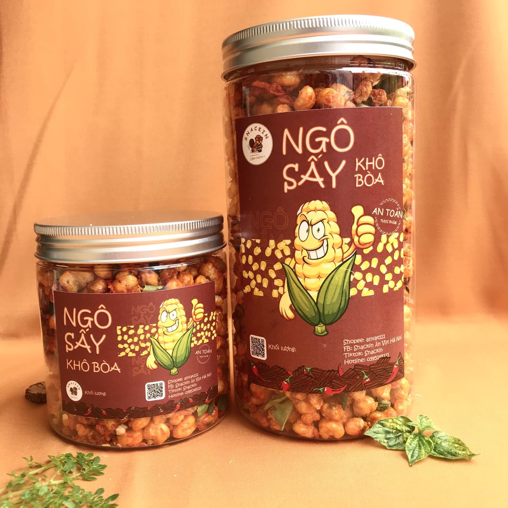 Bắp sấy lắc khô bò lá chanh SNACKIN loại 1, hũ pet 400g, 250g, ăn vặt Hà Nội | BigBuy360 - bigbuy360.vn