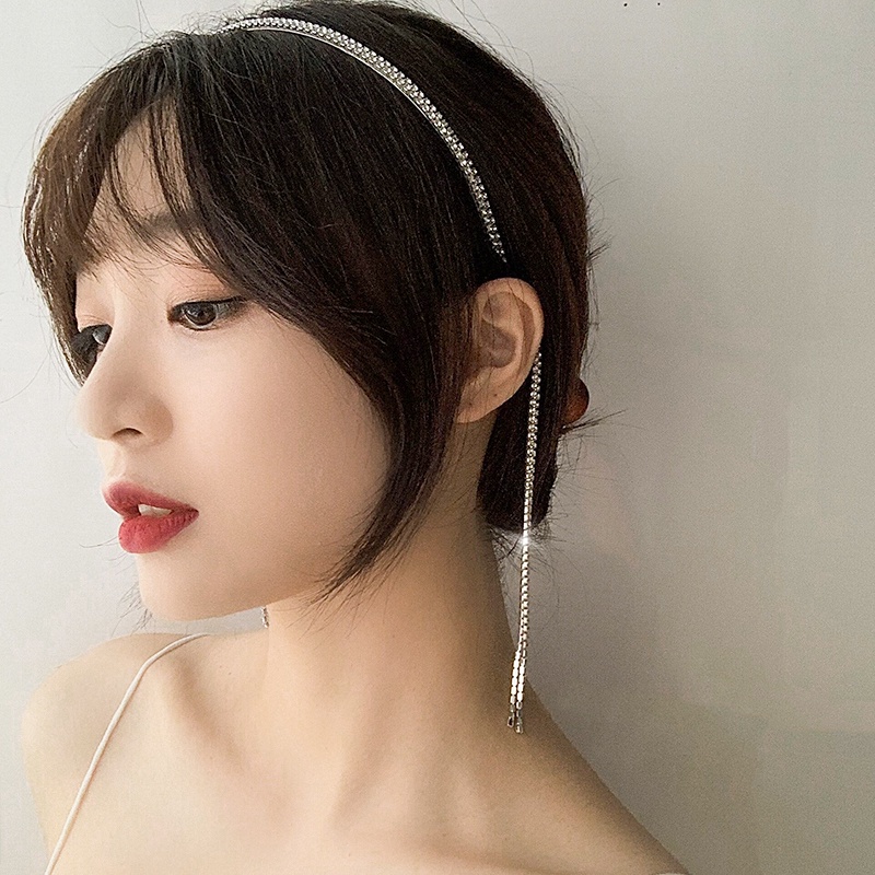 Cài Tóc Tua Rua Đính Đá Lấp Lánh Phong Cách Hàn Quốc