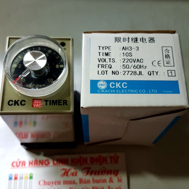 Rơle Thời Gian CKC kèm đế có 10s - 30s- 60s - 10M-30 M- 60M