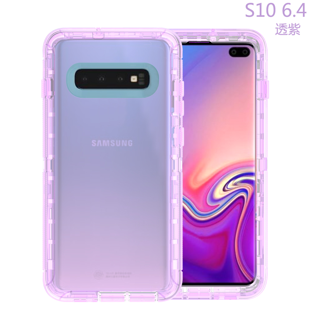 Ốp lưng cao su trong suốt chống sốc chống va đập hỗn hợp 3 trong 1 bảo vệ cho Samsung Galaxy S10Plus S10 S10E S10 5G