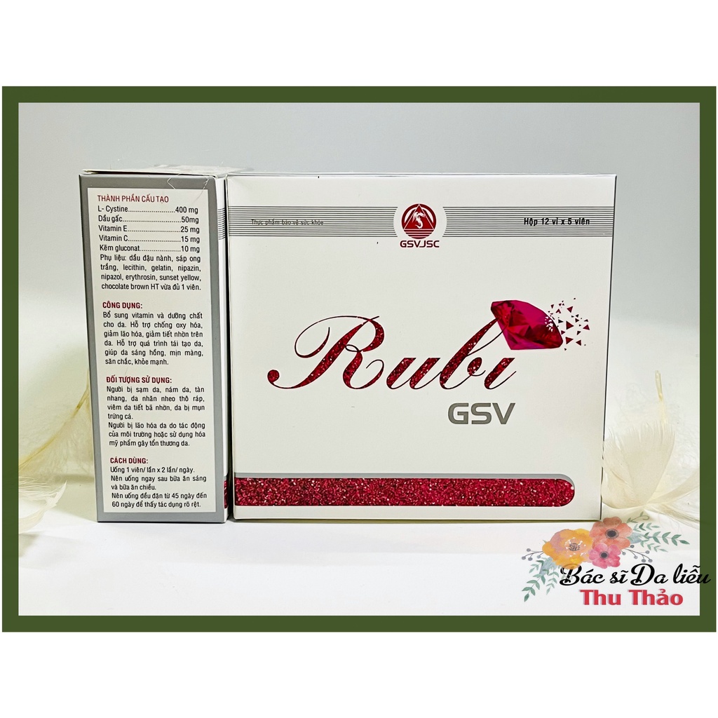 VIÊN UỐNG HỖ TRỢ GIẢM MỤN SÁNG DA RUBI GSV 60 VIÊN