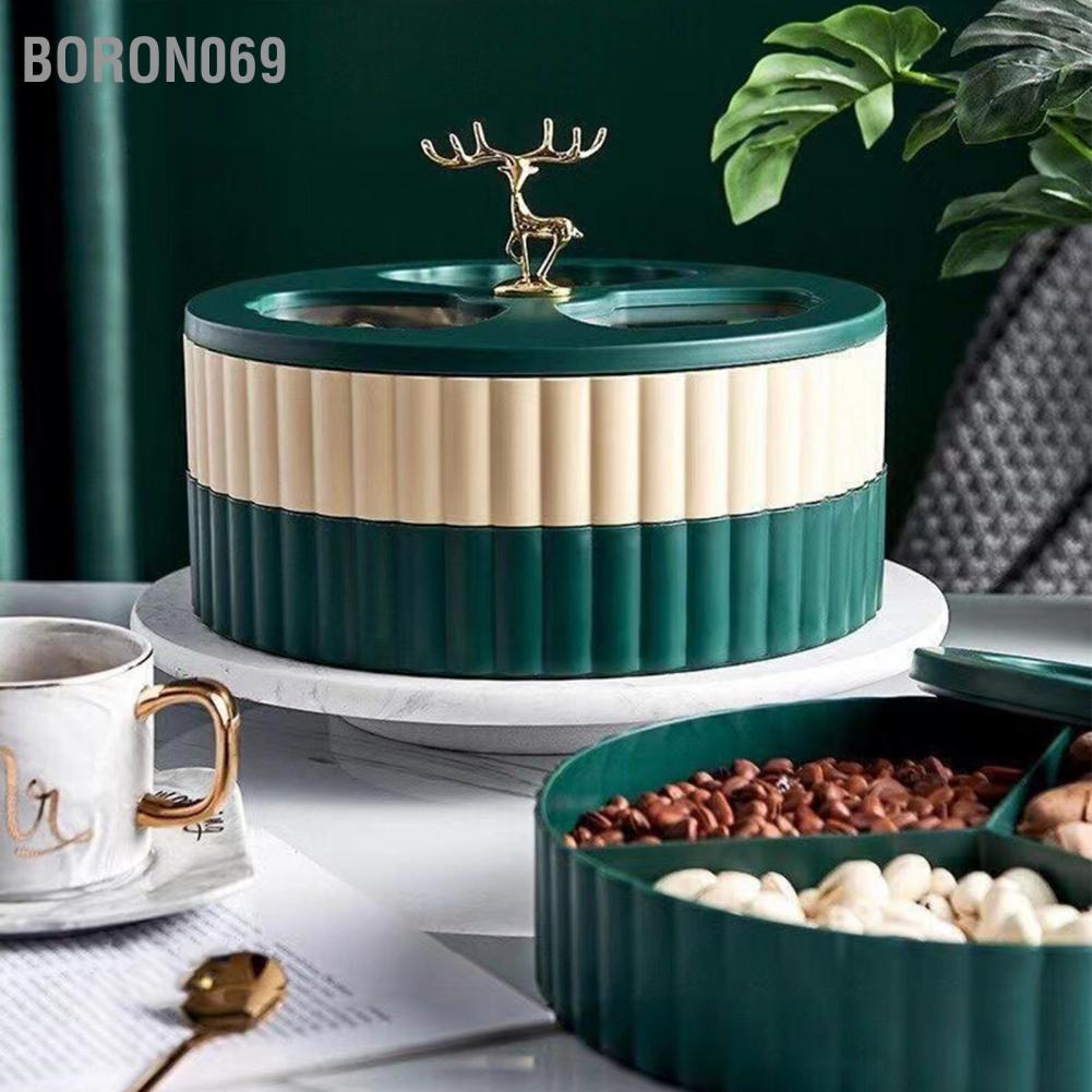 Khay đựng trái cây khô hai lớp có nắp đậy tiện dụng