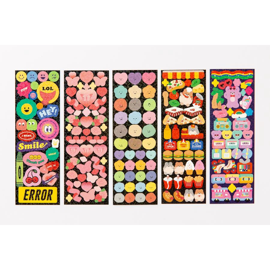 Set 9 Tấm Sticker ARTBOX Hàn Quốc Nhiều Họa Tiết Có Phong Bì Đựng Màu Pastel