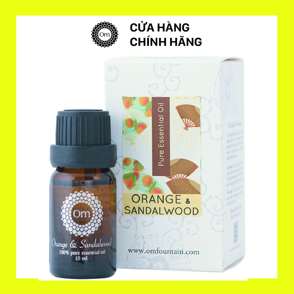 Tinh dầu thiên nhiên nguyên chất Cam &amp; Đàn Hương Om Fountain 10ml xông phòng khử mùi kháng khuẩn đuổi muỗi giải cảm