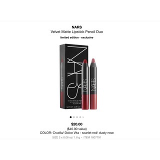 SET SON NARS BÚT CHÌ VELVET MATTE LIP PENCIL MINI
