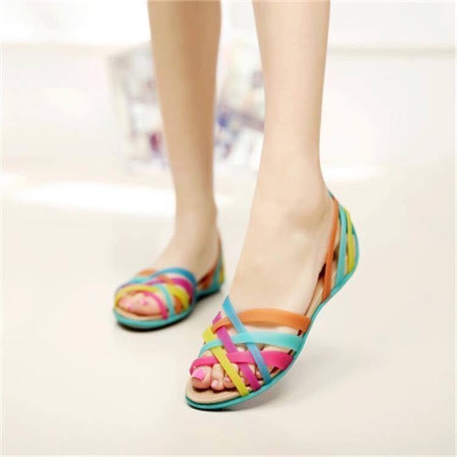 Sandal huarache quai nhựa mềm nhiều màu cho nữ