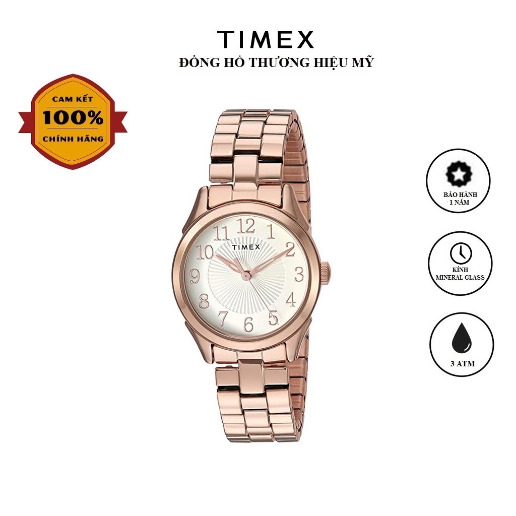 Đồng hồ Nữ Timex Classic Briarwood 28mm - TW2T45600 Dây Kim Loại - Chính Hãng